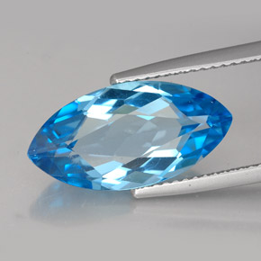 Topaze bleue naturelle marquise, 7,01 ct, VVS