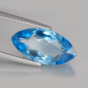 Topaze bleue naturelle marquise, 7,01 ct, VVS