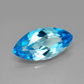 Topaze bleue naturelle marquise, 6,54 ct, VVS