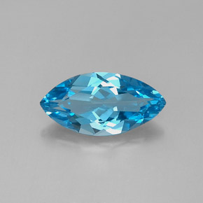 Topaze bleue naturelle marquise, 6,28 ct, VVS