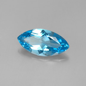 Topaze bleue naturelle marquise, 6,28 ct, VVS