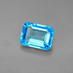 Topaze bleue naturelle taille émeraude, 1,91 ct, VVS