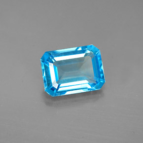 Topaze bleue naturelle taille émeraude, 1,91 ct, VVS