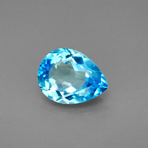Topaze bleue naturelle en forme de poire, 2,78 ct, VVS