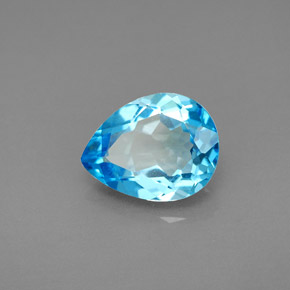 Topaze bleue naturelle en forme de poire, 2,78 ct, VVS