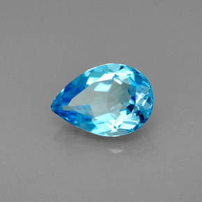 Topaze bleue naturelle en forme de poire, 2,13 ct, VVS
