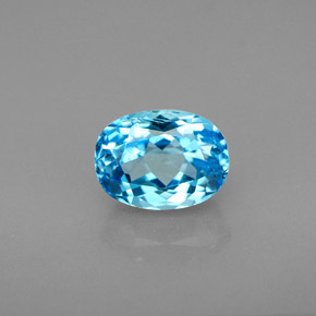 Topaze bleue naturelle coupe ovale, 2,24 ct, VS-SI