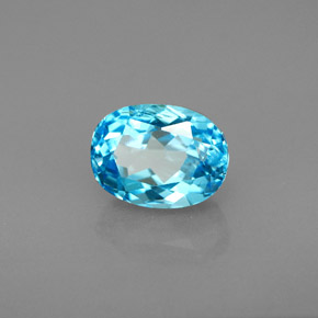 Topaze bleue naturelle coupe ovale, 2,24 ct, VS-SI
