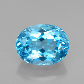 Topaze bleue naturelle coupe ovale, 2,98 ct, VVS