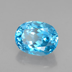 Topaze bleue naturelle coupe ovale, 2,98 ct, VVS