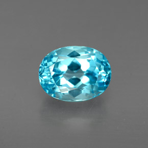 Topaze bleue naturelle coupe ovale, 2,38 ct, VVS