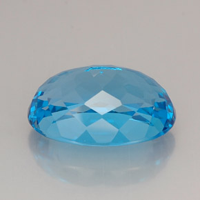 Topaze bleue naturelle coupe ovale, 25,42 ct, IF