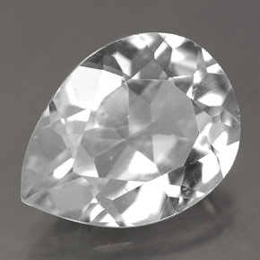 Topaze blanc naturelle en forme de poire, 8,70 ct, VVS