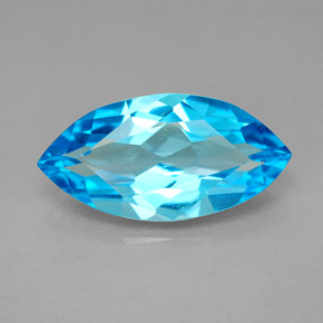 Topaze bleue naturelle marquise, 6,46 ct, VVS-VS