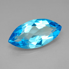Topaze bleue naturelle marquise, 6,46 ct, VVS-VS