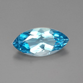 Topaze bleue naturelle marquise, 4,90 ct, VVS