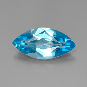 Topaze bleue naturelle marquise, 5,78 ct, VVS