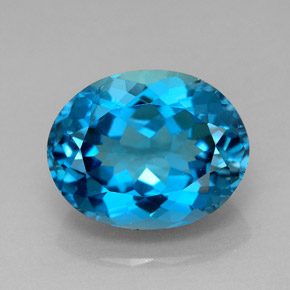 Topaze bleue naturelle coupe ovale, 7,73 ct, VVS