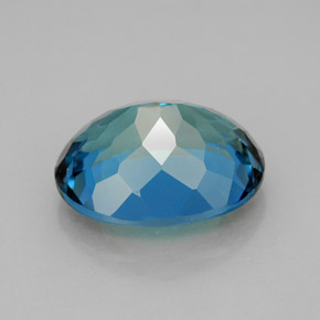 Topaze bleue naturelle coupe ovale, 7,73 ct, VVS