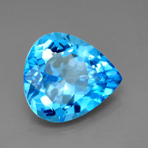 Topaze bleue naturelle en forme de poire, 7,72 ct, VVS