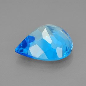 Topaze bleue naturelle en forme de poire, 7,72 ct, VVS