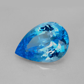 Topaze bleue naturelle en forme de poire, 7,87 ct, VVS