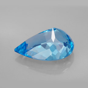 Topaze bleue naturelle en forme de poire, 7,87 ct, VVS