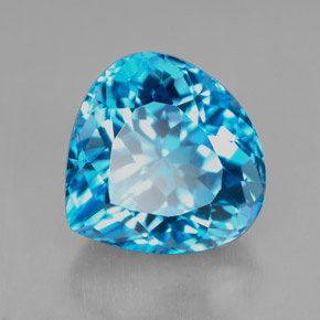 Topaze bleue naturelle en forme de poire, 8,54 ct, IF