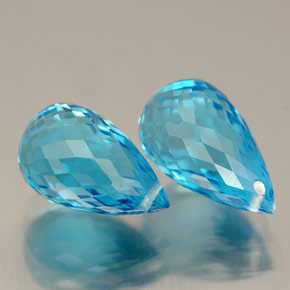 Achetez naturel ct bleue topaze gems, briolette, en provenance brésil chez gemselect. en stock, livraison internationale!