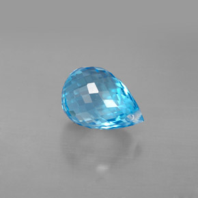 Topaze bleue naturelle briolette, 3,18 ct, VVS