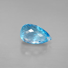 Topaze bleue naturelle briolette, 2,91 ct, VVS