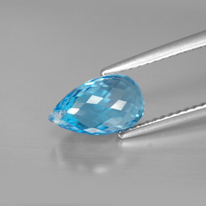 Topaze bleue naturelle briolette, 2,91 ct, VVS