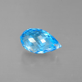 Topaze bleue naturelle briolette, 2,51 ct, VVS