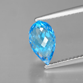 Topaze bleue naturelle briolette, 2,51 ct, VVS