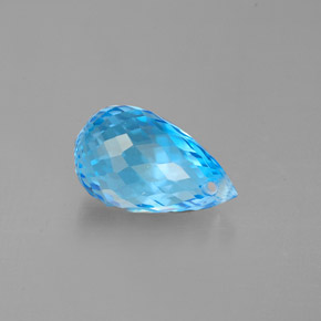 Topaze bleue naturelle briolette, 2,43 ct, VVS