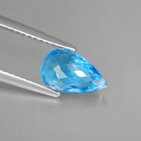 Topaze bleue naturelle briolette, 2,43 ct, VVS