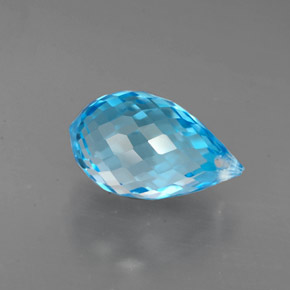 Topaze bleue naturelle briolette, 2,75 ct, VVS