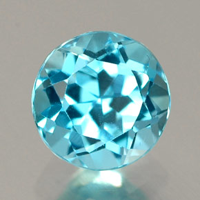 Topaze bleue naturelle coupe roude, 1,12 ct, IF