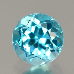 Topaze bleue naturelle coupe roude, 1,12 ct, IF