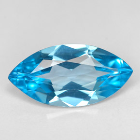 Topaze bleue naturelle marquise, 5,63 ct, IF