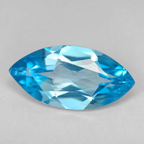 Topaze bleue naturelle marquise, 5,63 ct, IF