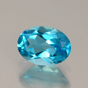 Topaze bleue naturelle coupe ovale, 1,08 ct, VS