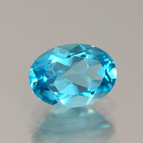 Topaze bleue naturelle coupe ovale, 1,08 ct, VS