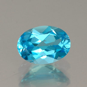 Topaze bleue naturelle coupe ovale, 0,95 ct, VVS-VS