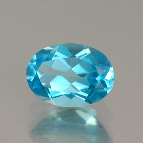 Topaze bleue naturelle coupe ovale, 0,95 ct, VVS-VS