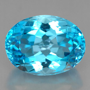 Topaze bleue naturelle coupe ovale, 9,91 ct, VVS