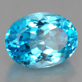 Topaze bleue naturelle coupe ovale, 9,91 ct, VVS