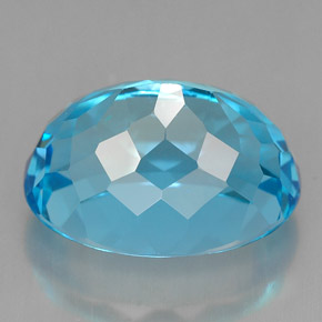 Topaze bleue naturelle coupe ovale, 9,91 ct, VVS