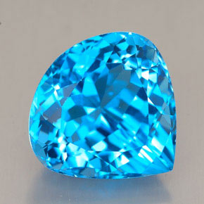 Topaze bleue naturelle en forme de poire, 12,17 ct, VVS