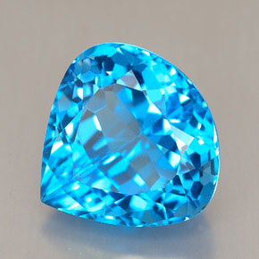 Topaze bleue naturelle en forme de poire, 12,17 ct, VVS